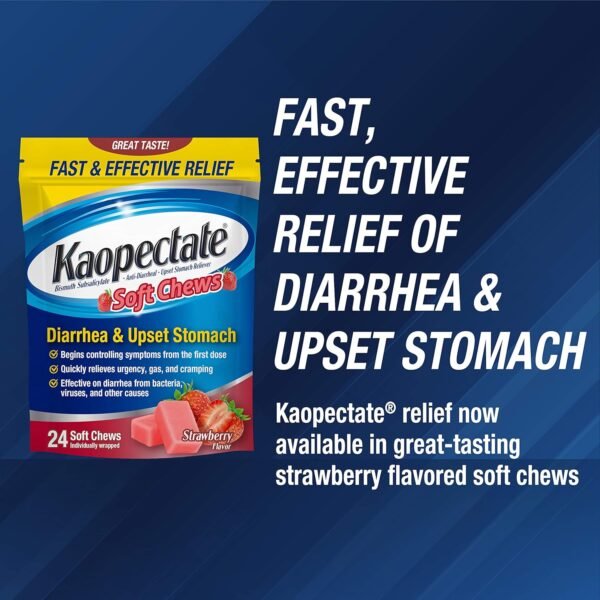 Kaopectate Soft Chews, Bismuth Subsalicylate, Anti-Diarrheal and Upset Stomach Reliever - 24 Count - Image 2